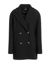 Marciano By Guess Woman Coat Charcoal Size 10 Polyester, Wool, Viscose In Black