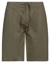 Grey Daniele Alessandrini Man Shorts & Bermuda Shorts Military Green Size 36 Cotton, Elastane