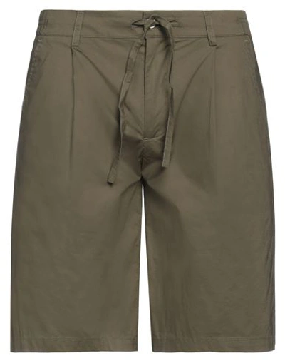 Grey Daniele Alessandrini Man Shorts & Bermuda Shorts Military Green Size 32 Cotton, Elastane