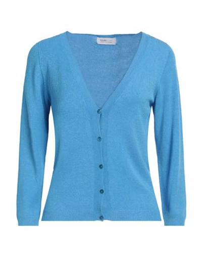 Pianurastudio Woman Cardigan Azure Size M Viscose, Acrylic, Elastane In Blue