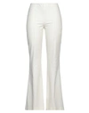 Liviana Conti Woman Pants Ivory Size 4 Cotton, Viscose, Virgin Wool, Elastane In White