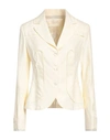 Capalbio Woman Blazer Cream Size 10 Linen, Viscose In White