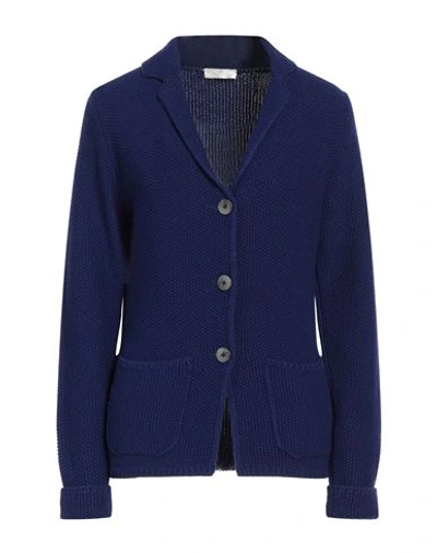Panicale Woman Blazer Blue Size 10 Merino Wool, Silk, Cashmere