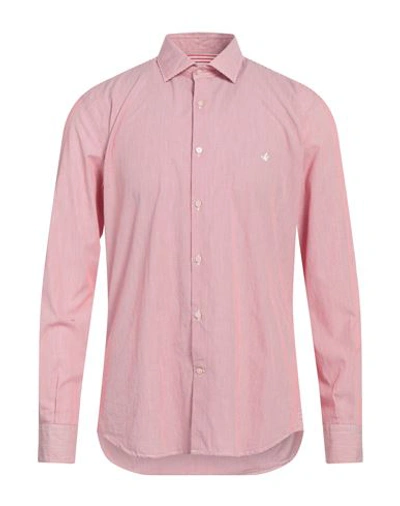 Brooksfield Man Shirt Red Size 17 Cotton