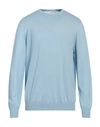 Gran Sasso Man Sweater Sky Blue Size 46 Virgin Wool