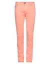 Tramarossa Man Denim Pants Salmon Pink Size 33 Cotton, Polyester, Elastane