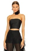 LAPOINTE STRETCH FAUX LEATHER TUBE TOP
