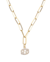 MESHMERISE 18K OVER SILVER 0.15 CT. TW. DIAMOND ZODIAC PAPERCLIP NECKLACE