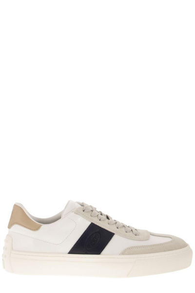 Tod's Logo Embossed Sneakers In White