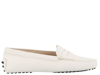 Tod's Leather Gommino Driving Shoes In Bianco
