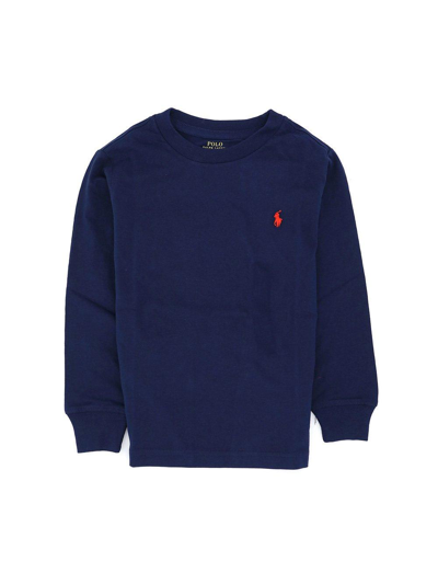 Polo Ralph Lauren Kids' Crewneck Long-sleeved Sweatshirt In Blue