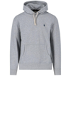 Polo Ralph Lauren Classic Pullover Hoodie With Drawstring In Light Grey