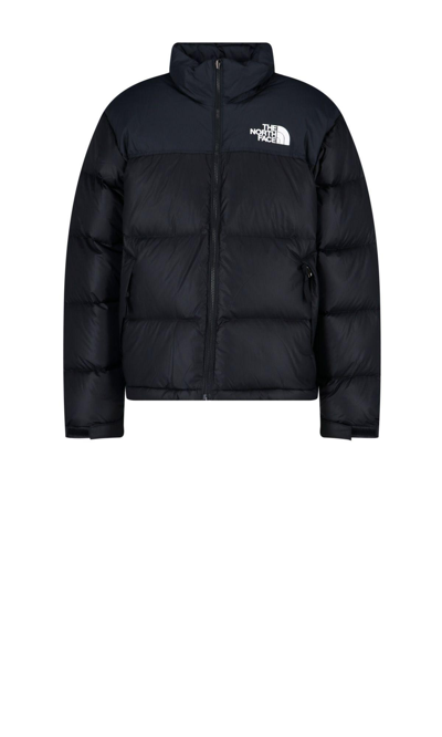 The North Face Logo Down Jacket In Black