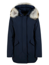 Woolrich Luxury Arctic Raccoon Parka In Blu