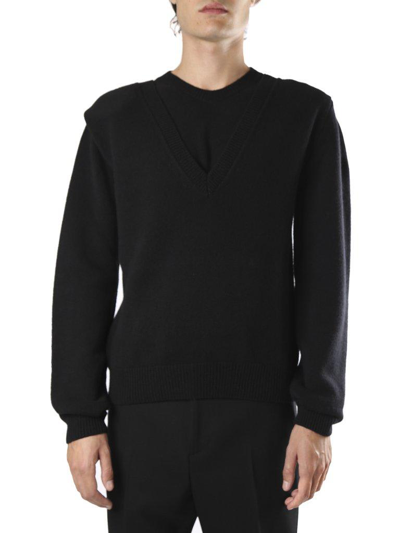 Bottega Veneta Layered Knit Jumper In Black