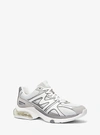 Michael Kors Kit Extreme Mesh And Faux Suede Trainer In Grey
