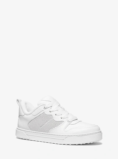 Michael Kors Barett Leather Trainer In White