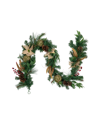 Northlight Pine With Poinsettias And Berries Christmas Indoor Garland In Green