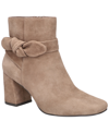 Bella Vita Bindi Womens Suede Pointed Toe Ankle Boots In Taupe Suede Leather