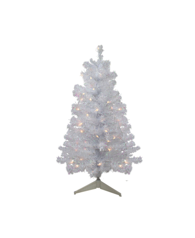 Northlight 3' Pre-lit Iridescent Pine Artificial Christmas Tree In White