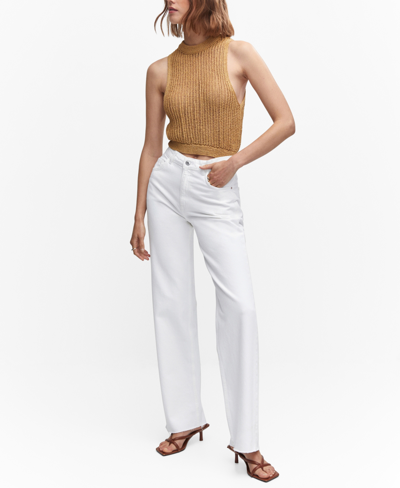 Mango Wideleg Cargo Jeans Light/pastel Grey In White