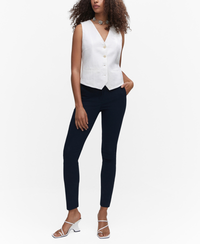 Mango Pantalon In Dark Navy