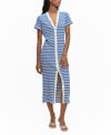 Mango Striped Jersey Dress Blue In Blue