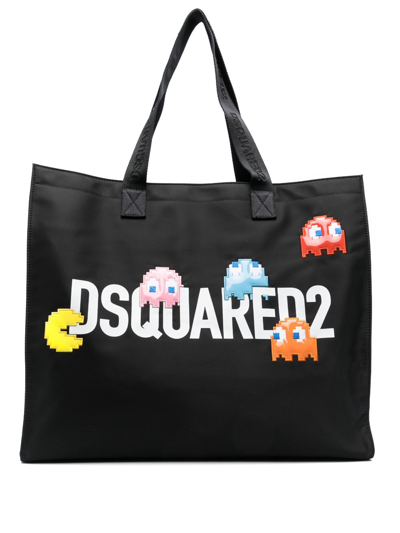 Dsquared2 Logo-print Shopping Tote Bag In Black