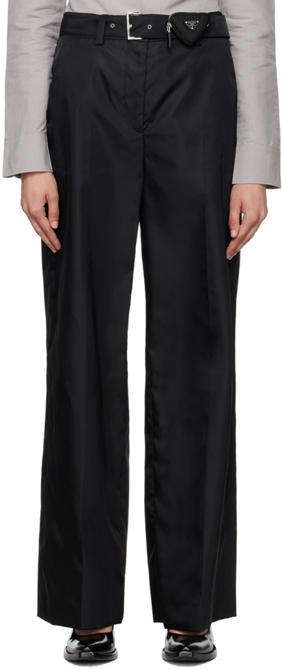 Prada Re-nylon Trousers In Black