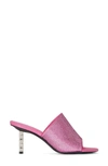Givenchy Slim G-cube Crystal Embellished Slide Sandal In Neon Pink