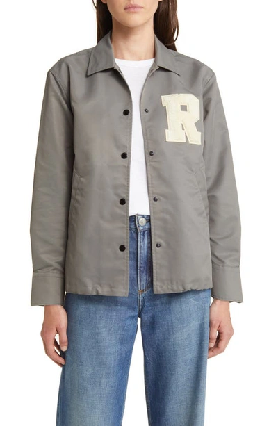 Rag & Bone Rand Logo-patch Shirt Jacket In Dark Gray