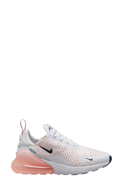 Nike Air Max 270 Sneaker In White/ Midnight Navy