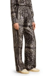 Golden Goose Paisley Print Pants In Anthracite