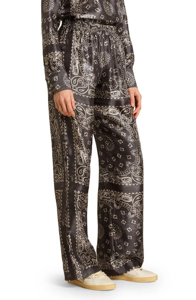 Golden Goose Paisley Print Pants In Anthracite