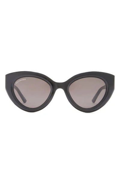 Balenciaga 51mm Cat Eye Sunglasses In Black Black Grey