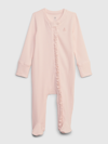 Gap Baby First Favorites Tinyrib Footed One-piece In Barely Pink