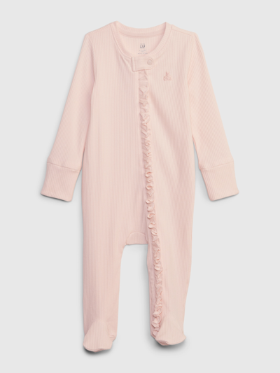 Gap Kids' Baby First Favorites Tinyrib Footed One-piece In Barely Pink