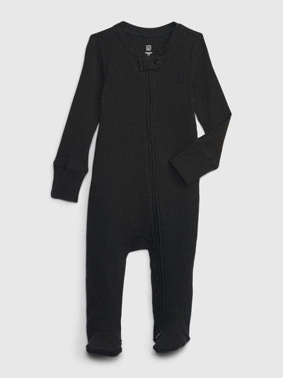 Gap Kids' Baby First Favorites Tinyrib Footed One-piece In Black