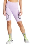 Adidas By Stella Mccartney Truepace High Waist Bike Shorts In Purple Glow
