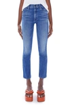 MOTHER THE DAZZLER MID RISE ANKLE STRAIGHT LEG JEANS