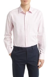 David Donahue Trim Fit Royal Oxford Dress Shirt In Pink