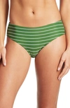 Sea Level Stripe Mid Rise Bikini Bottoms In Green