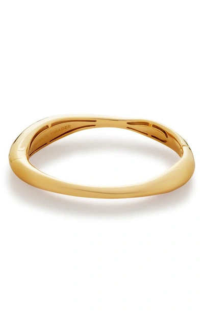 Monica Vinader Nura Reef Thin Bangle In 18ct Gold Vermeil/ Ster Silver