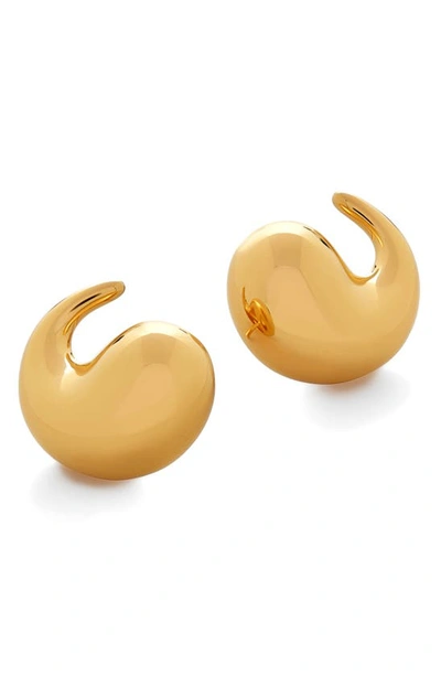 Monica Vinader Nura Wrap Stud Earrings In 18ct Gold Vermeil/ Ster Silver