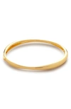 Monica Vinader Nura Reef Thin Bangle In 18ct Gold Vermeil/ Ster Silver