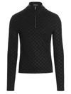 Misbhv Monogram Half-zip Longsleeve Black Lycra Monogram Longsleeve T-shirt - Monogram Half-zip Longsleeve In Black