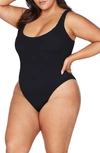 Artesands Kahlo Arte Eco Crinkle A–g Cup One-piece Swimsuit In Black