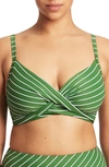 Sea Level Twist Front Dd- & E-cup Underwire Bikini Top In Green