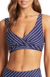 Sea Level Cross Front Multifit Bikini Top In Navy