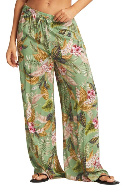 Sea Level Cover-up Palazzo Pants In Green